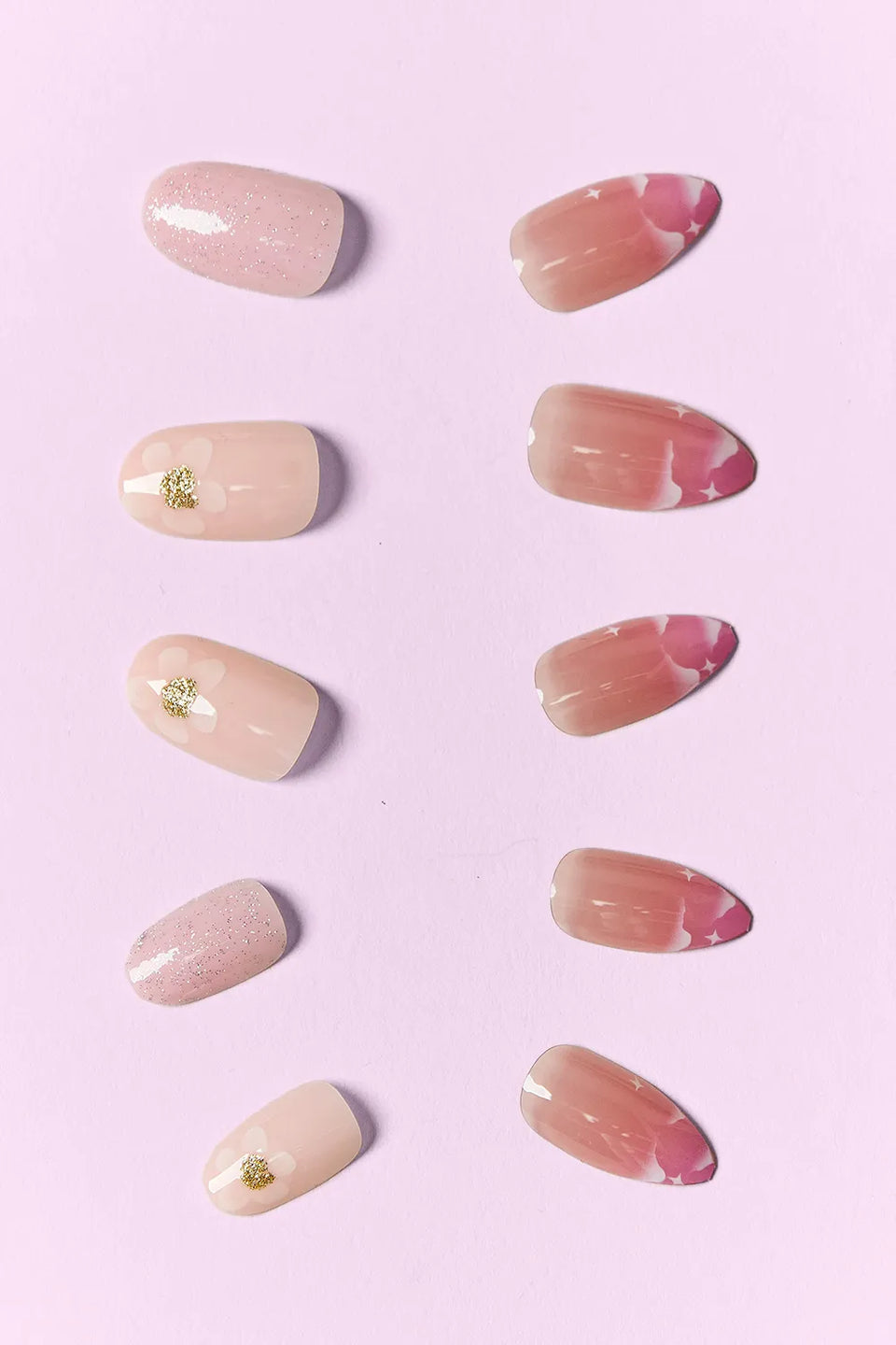 SO PINK BEAUTY Press-On Nails 2-Pack – Maven, Euphoria, Candy Glitz, Pop of Pink, Naturistic