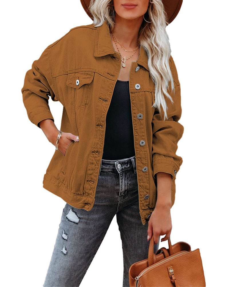 Kort oversize jeansjacka