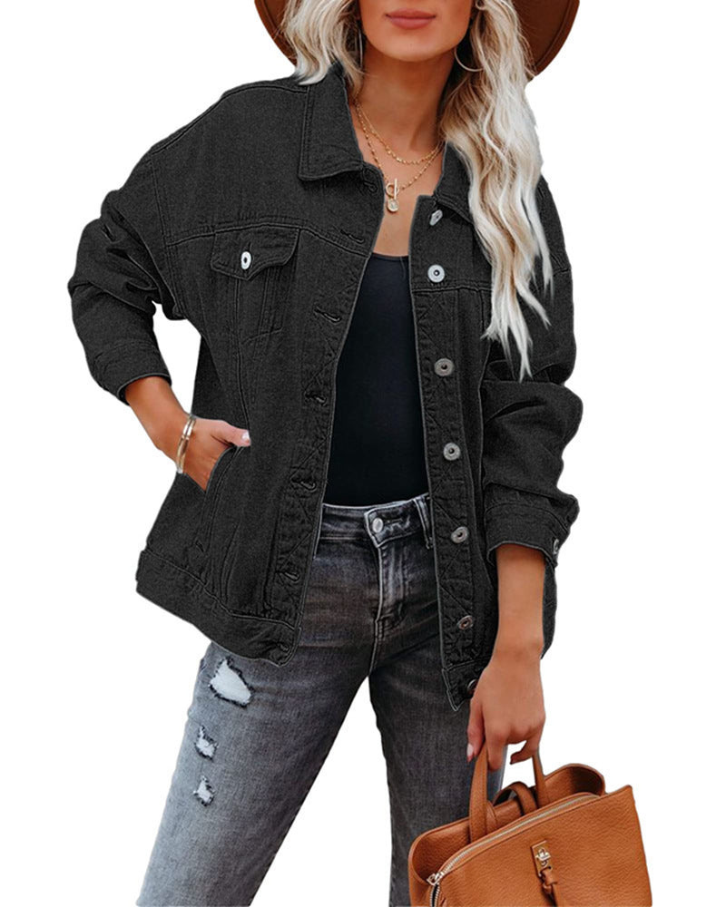 Kort oversize jeansjacka