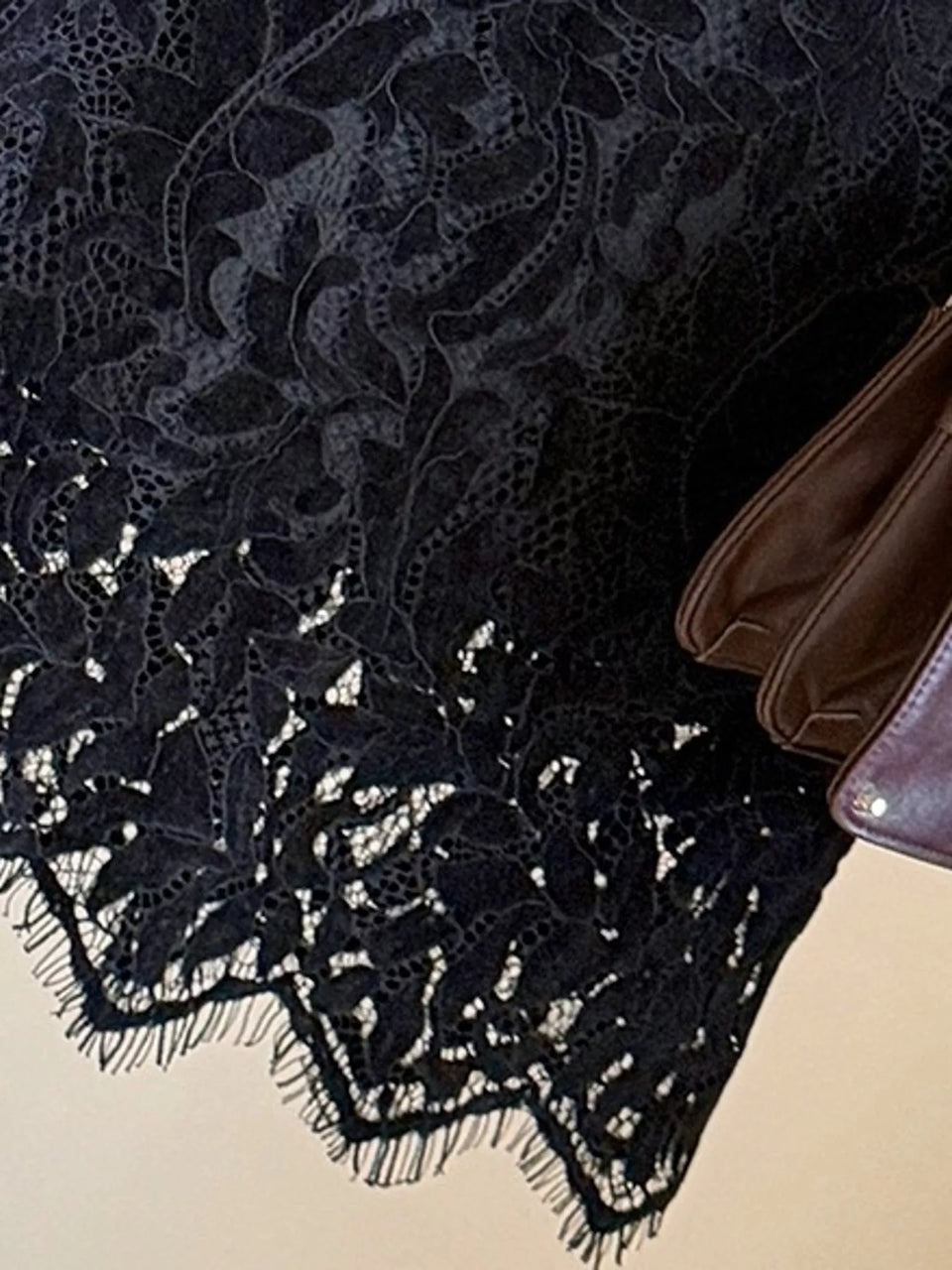 High-Waisted Lace Skirt