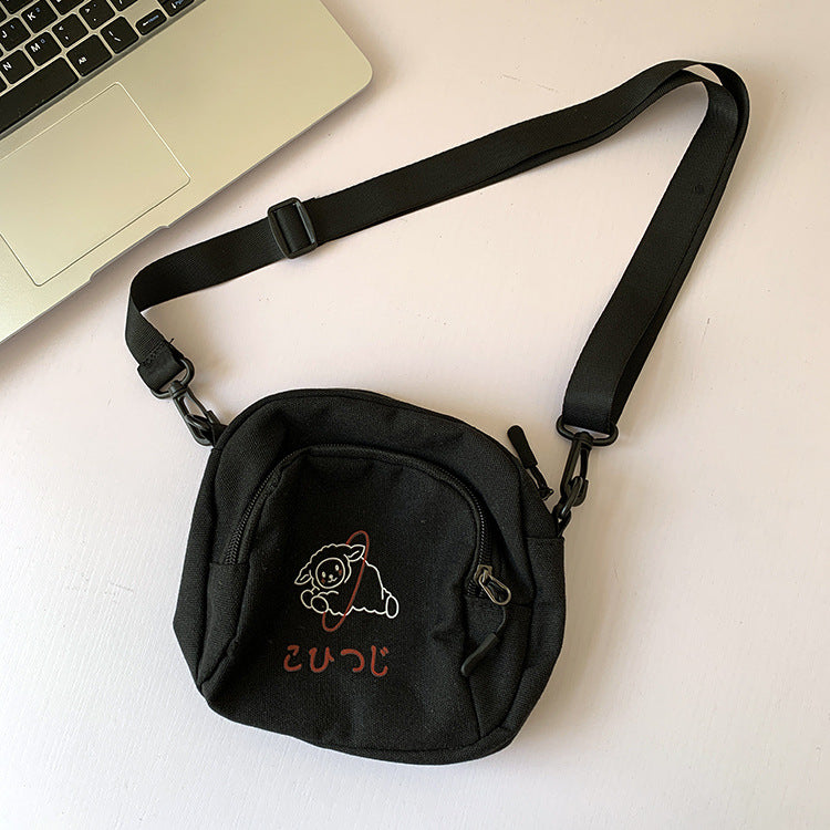 Söt canvas-väska crossbody för skolan