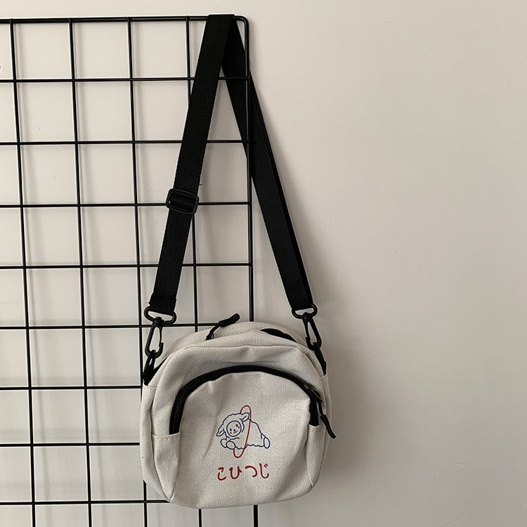 Söt canvas-väska crossbody för skolan