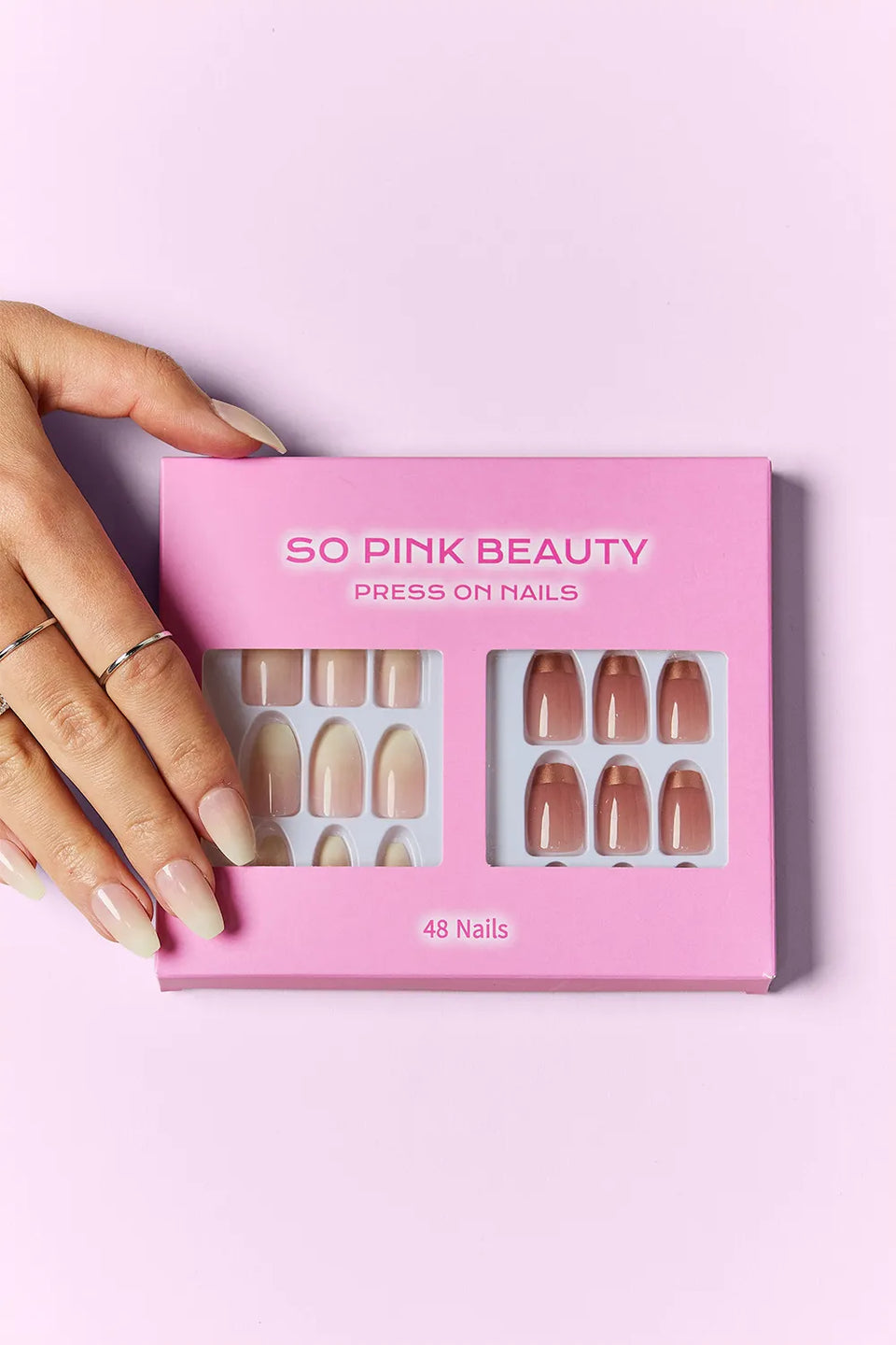 SO PINK BEAUTY Press-On Nails 2-Pack – Maven, Euphoria, Candy Glitz, Pop of Pink, Naturistic