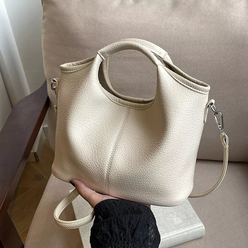 Textured Leather Crossbody Bag with Pouch