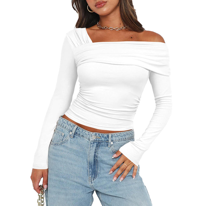 Off shoulder-topp med långa ärmar