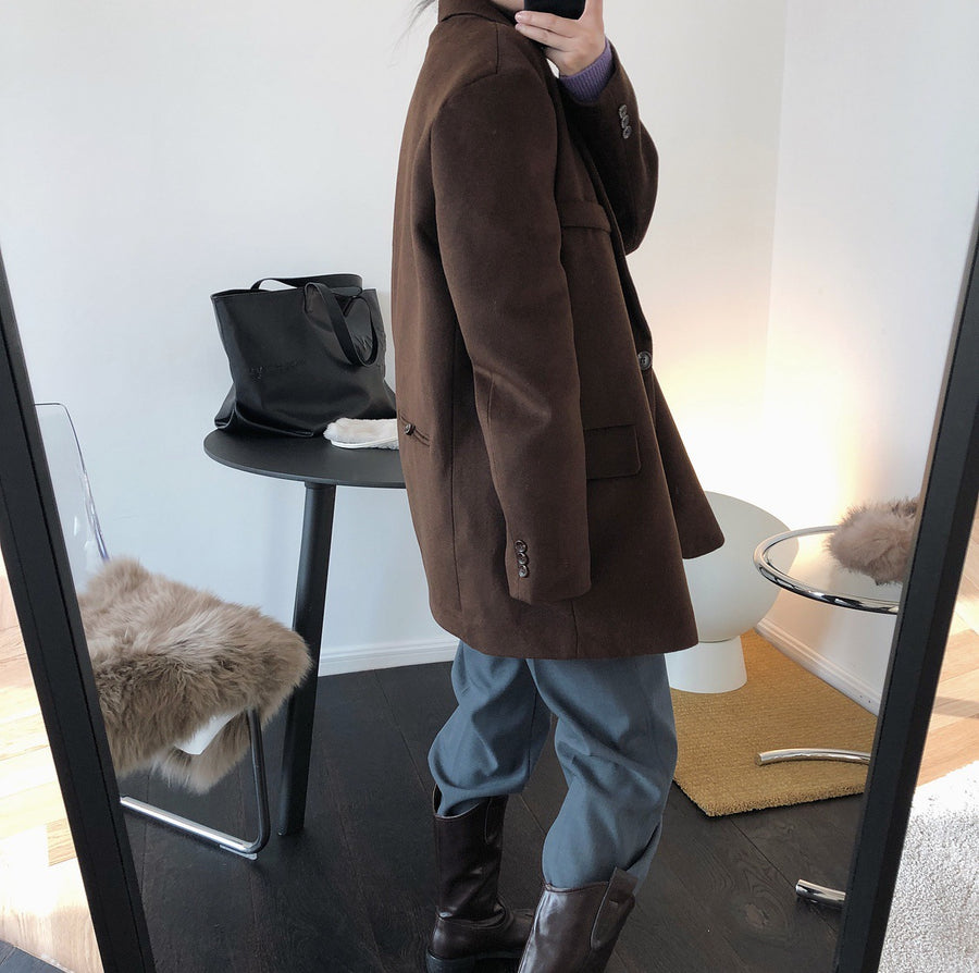 Oversize kavaj i ullblandning