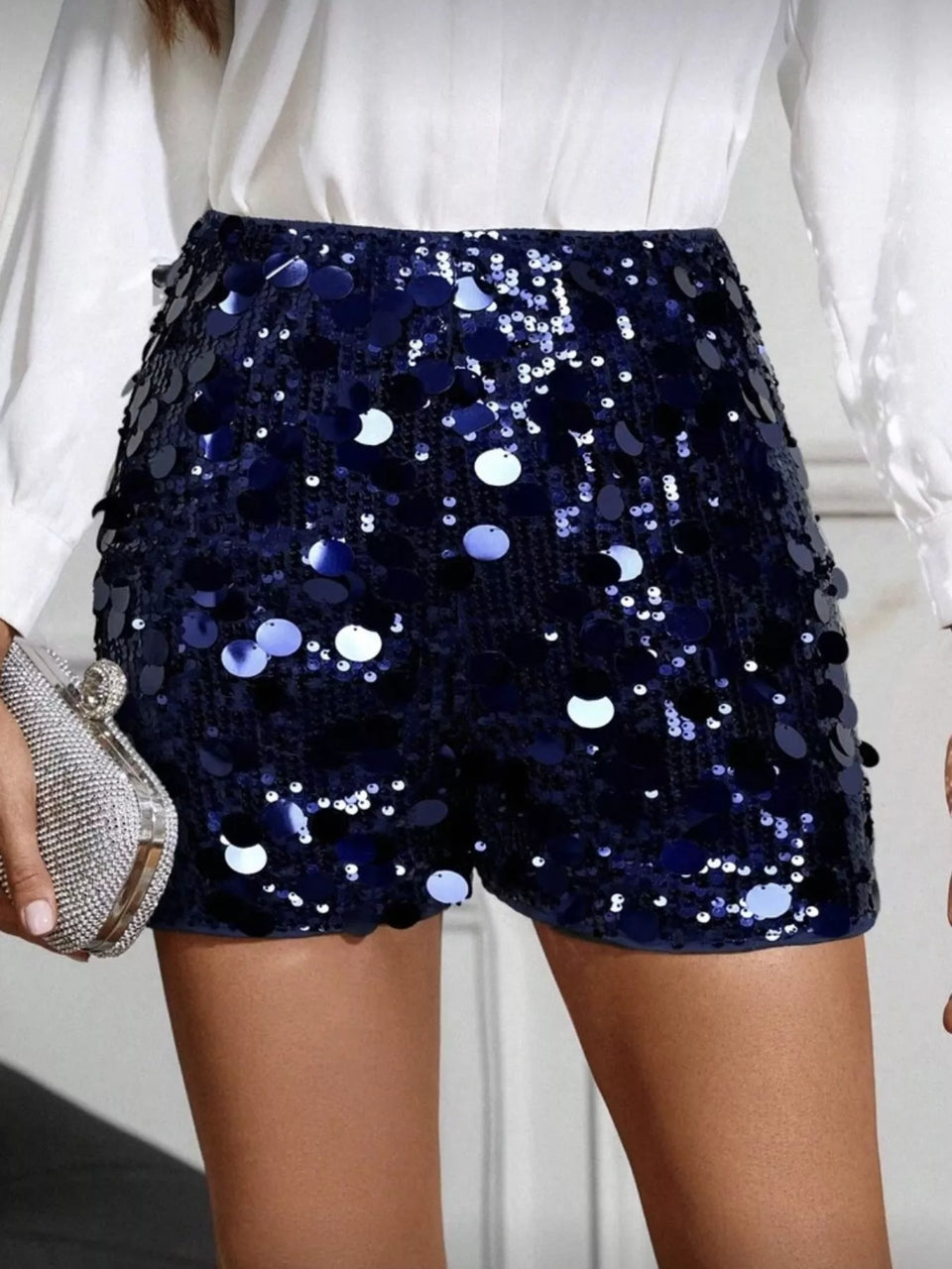High-Waisted Sequin Shorts