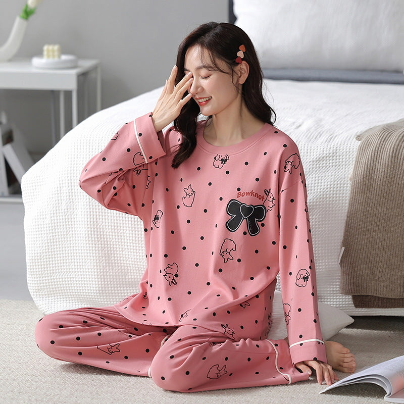 Pyjamasset med lång ärm och byxa – mönstrat