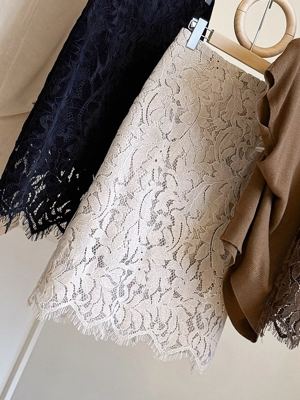 High-Waisted Lace Skirt
