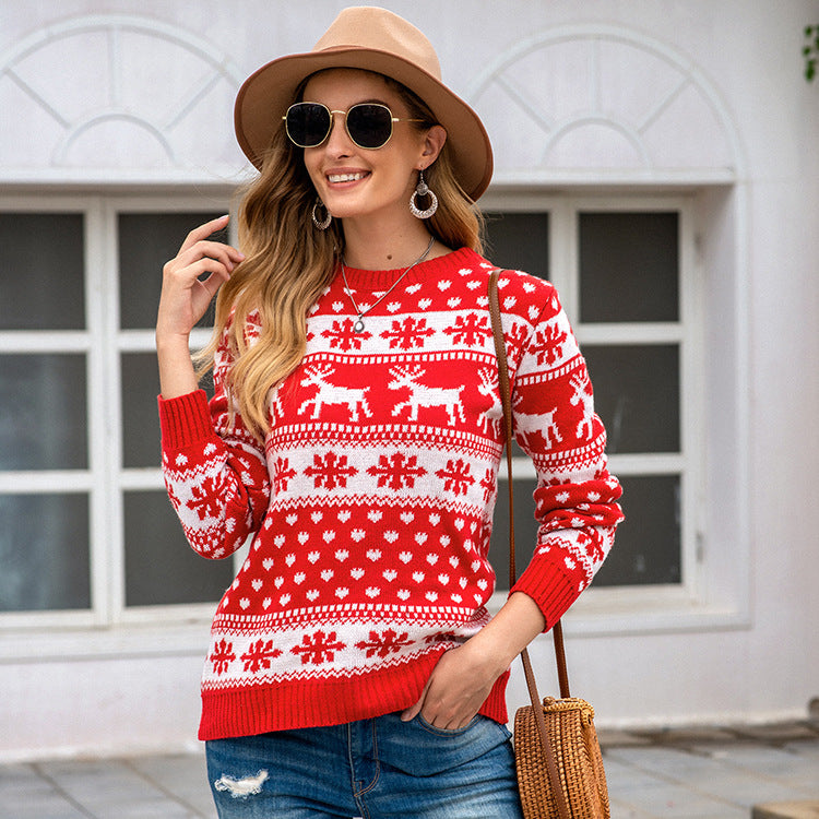 Jultröja med snöflingor – stickad pullover