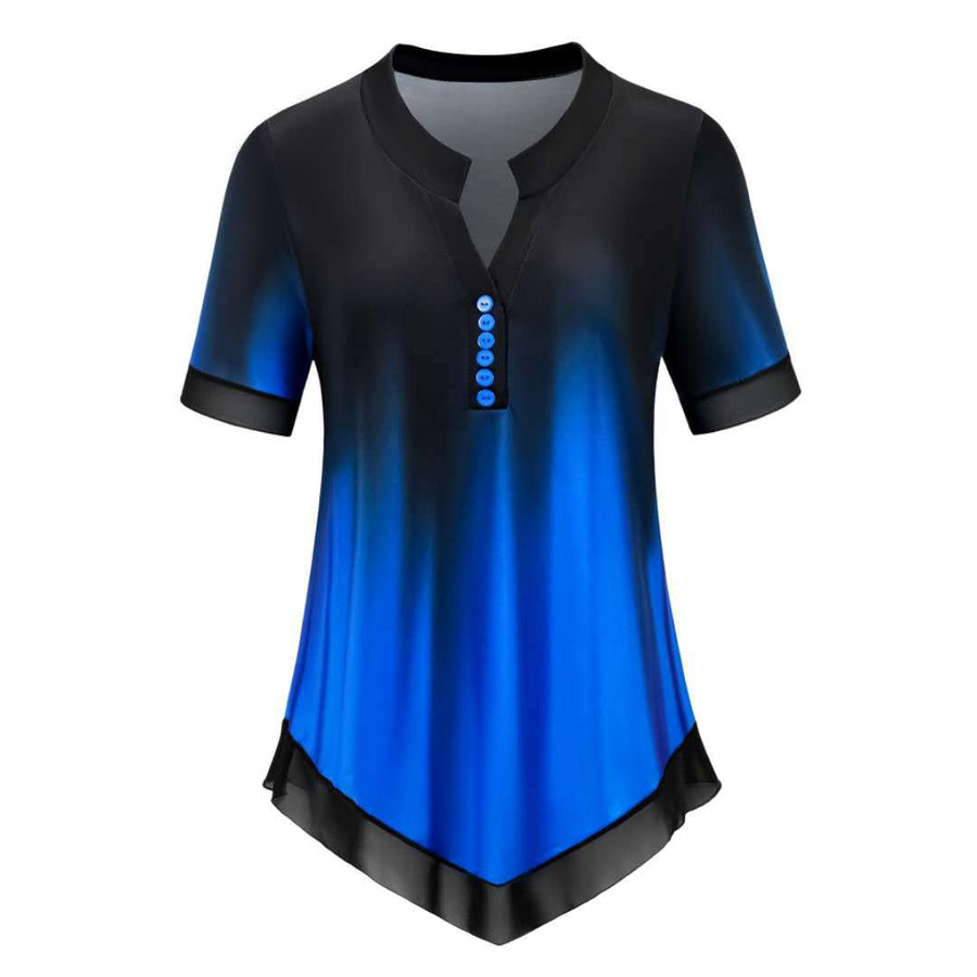 Casual v-ringad blus med gradientmönster