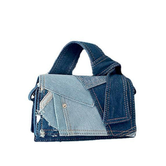 Denimväska crossbody med tygkedja
