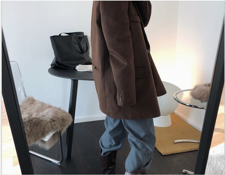 Oversize kavaj i ullblandning
