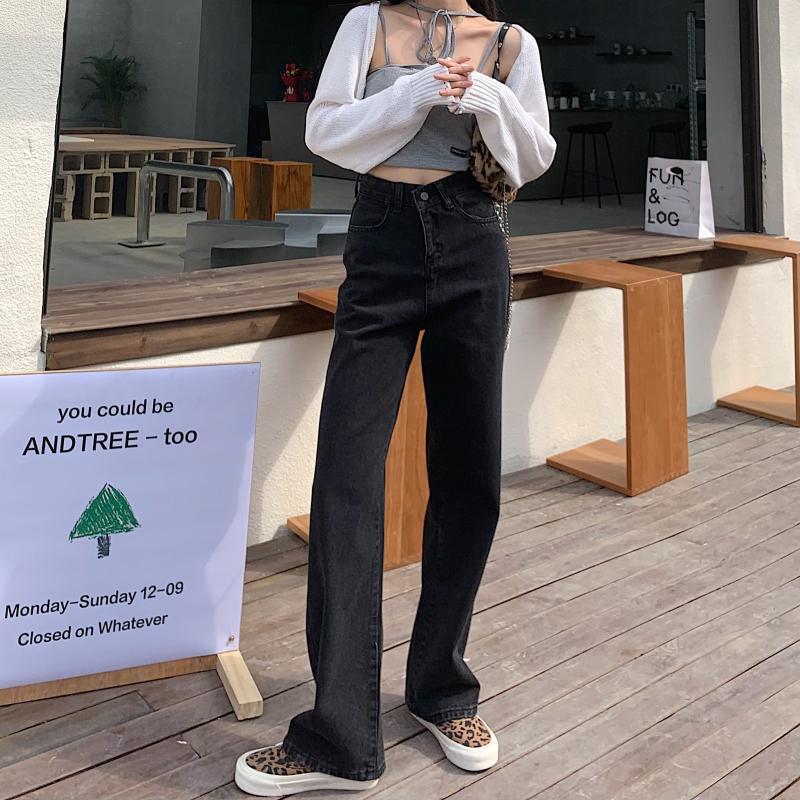 Vida slitna jeans med hög midja