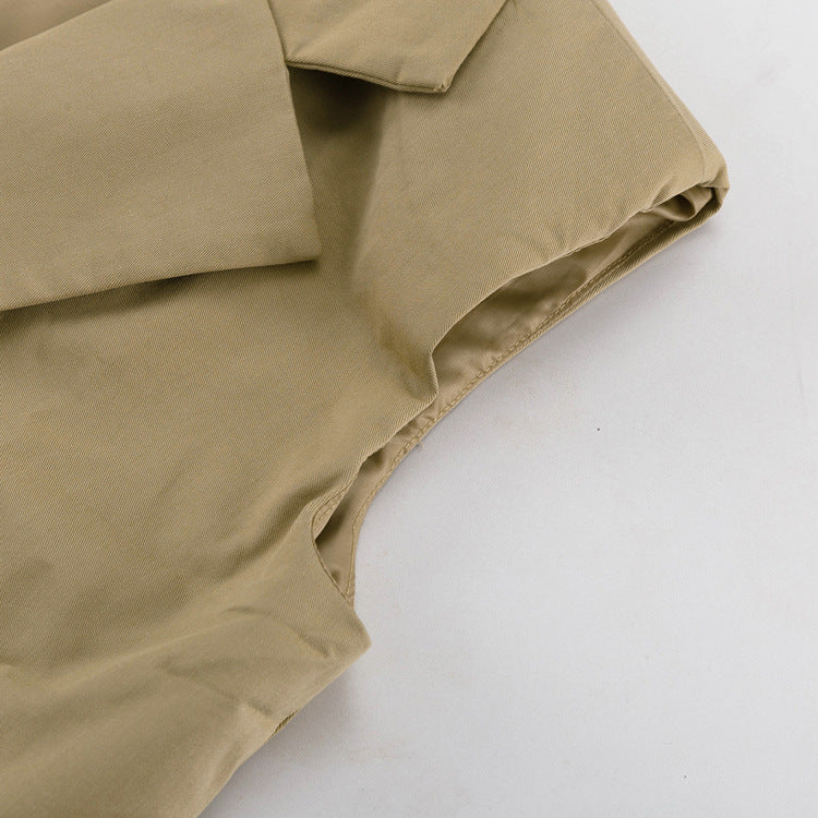 Set med ärmlös oversize-kavaj och shorts