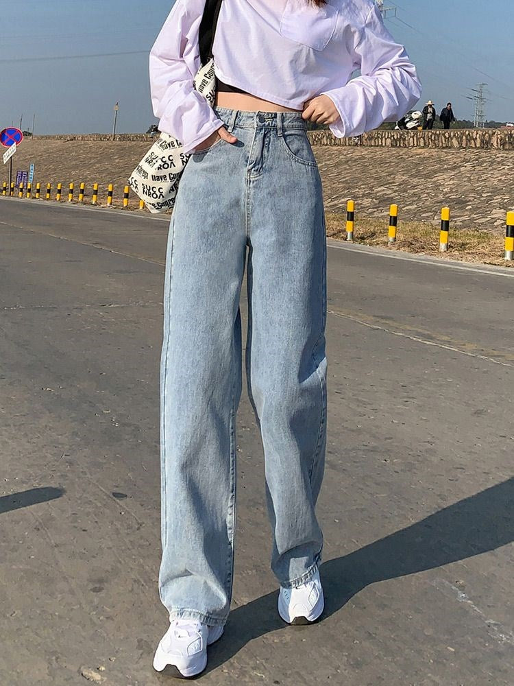 Vida baggy jeans med hög midja