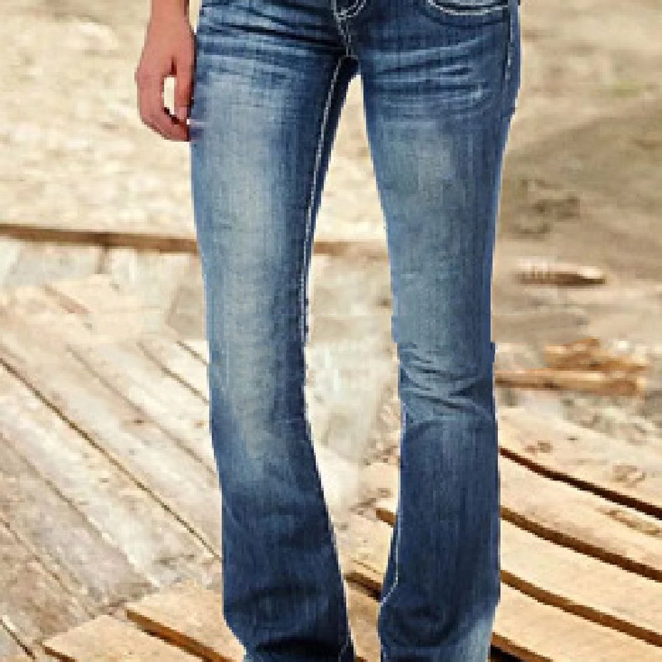 Ljusblå bootcut-jeans med låg midja
