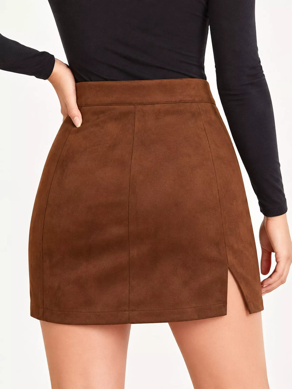 High-Waisted Slit Skirt