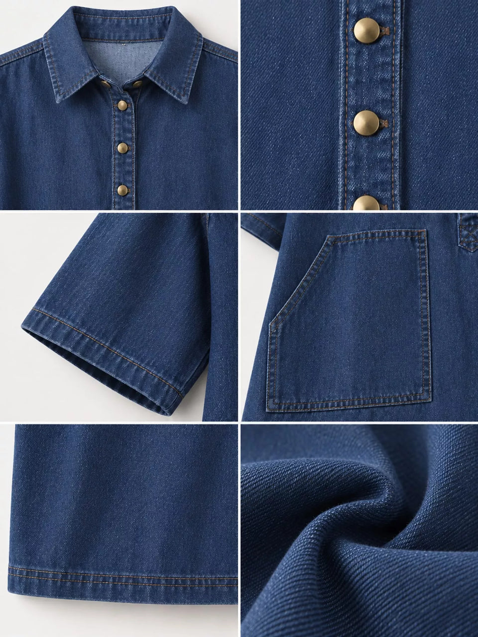 Button Front Denim Shirt Dress
