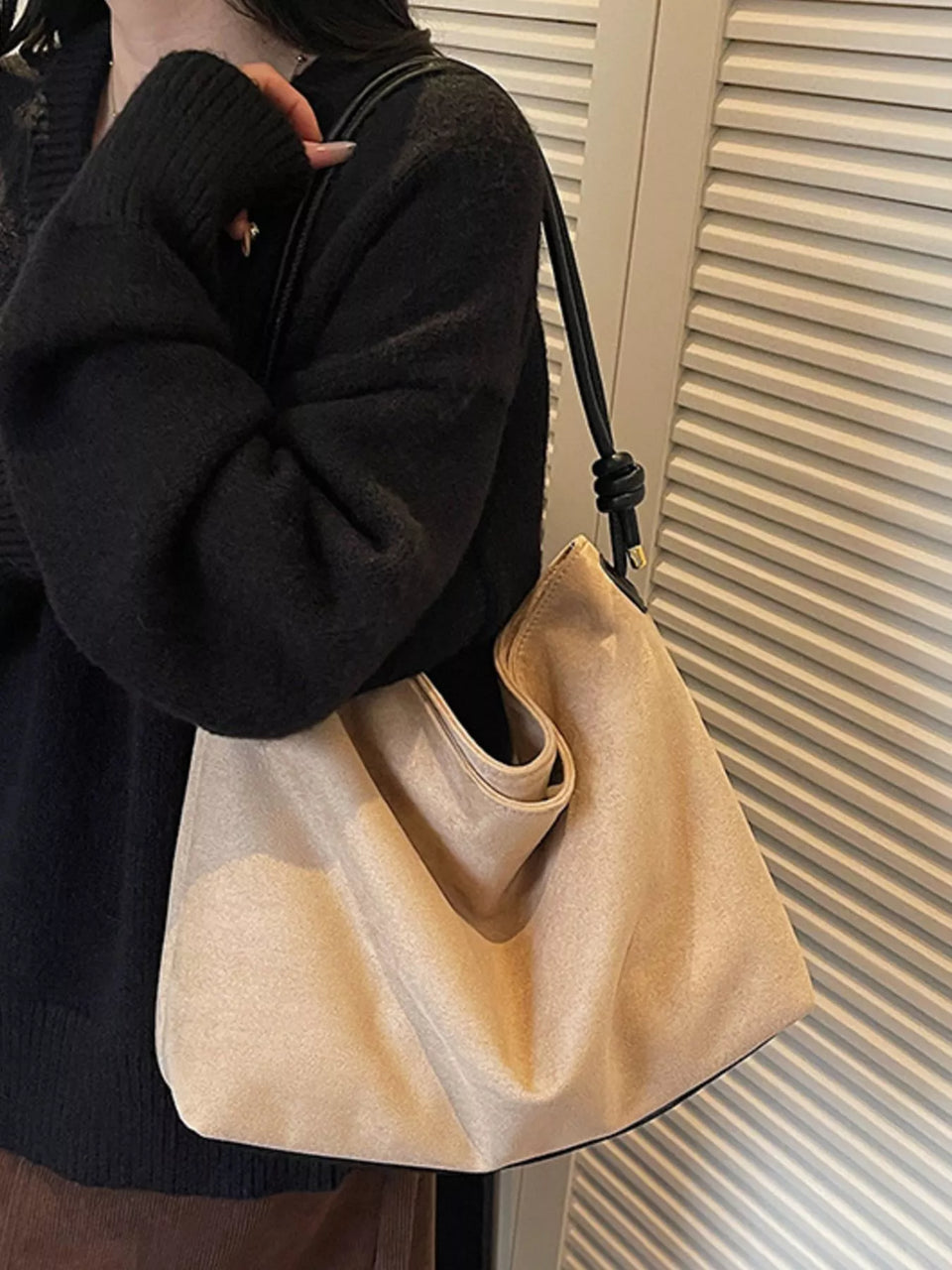 Suede Slouchy Shoulder Bag
