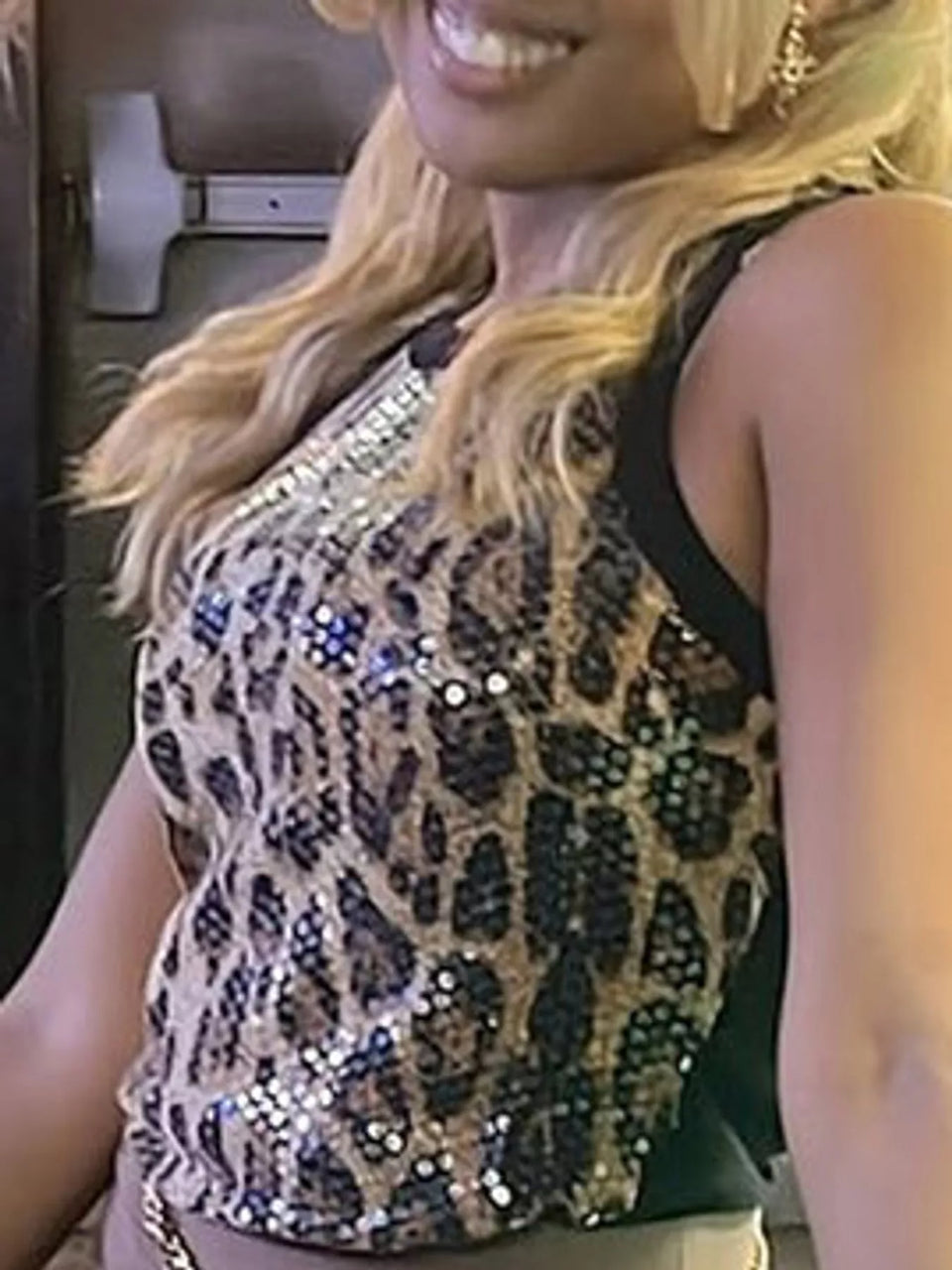 Sequin Round Neck Tank