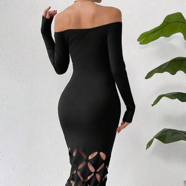 Off shoulder-maxiklänning med cut-out-detaljer