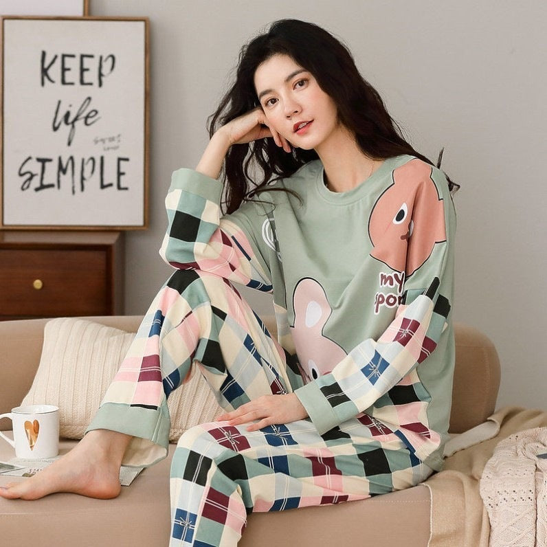 Pyjamasset med tecknat tryck – 2 delar