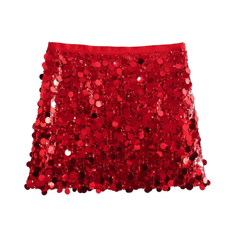 Paljettkjol i minimodell med glitter