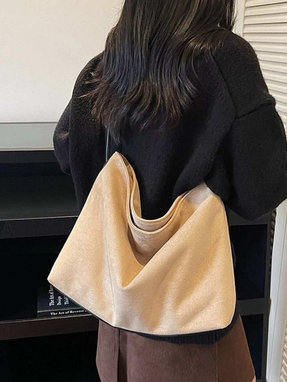 Suede Slouchy Shoulder Bag
