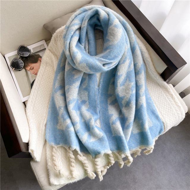 Mjuk pashmina-halsduk i enfärgat
