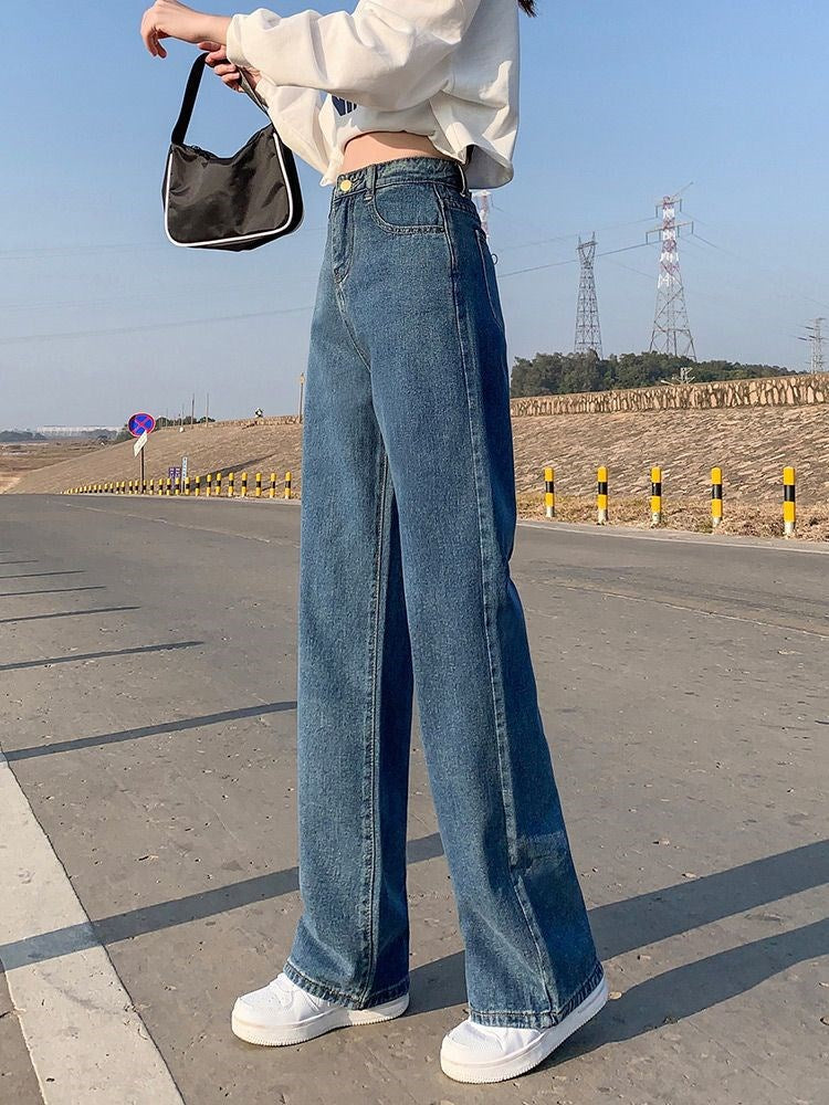 Vida baggy jeans med hög midja