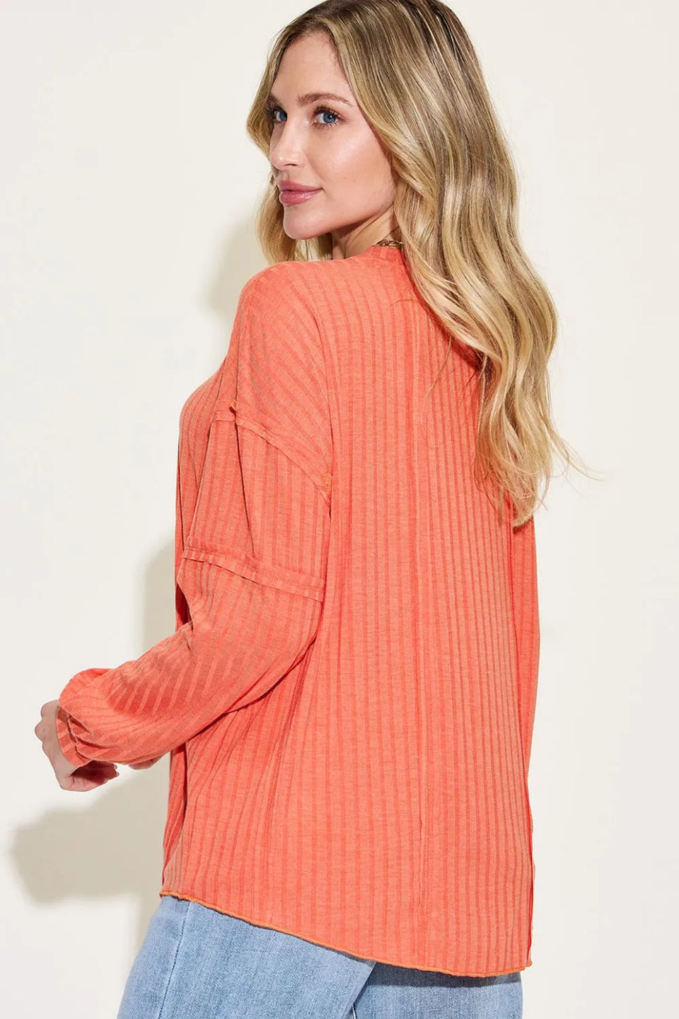 Basic Bae Ribbed Round Neck Long Sleeve T-Shirt