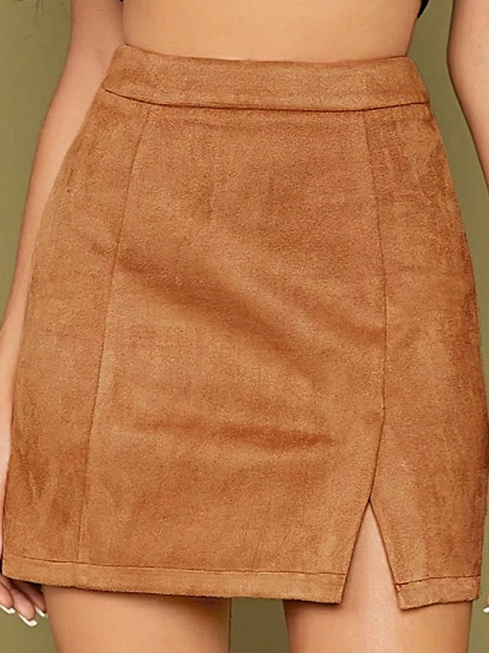 High-Waisted Slit Skirt