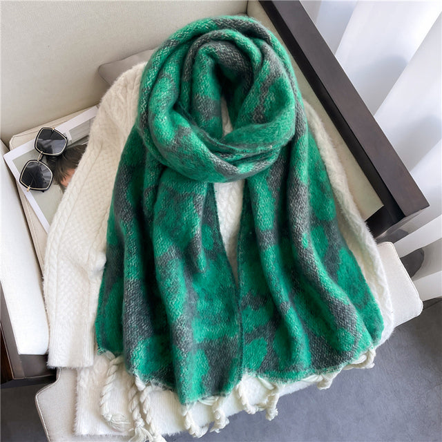 Mjuk pashmina-halsduk i enfärgat