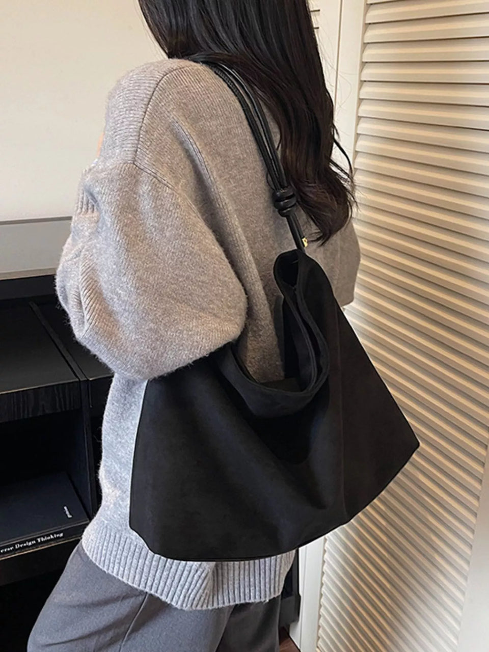 Suede Slouchy Shoulder Bag