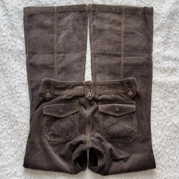 Retro bootcut-jeans med låg midja