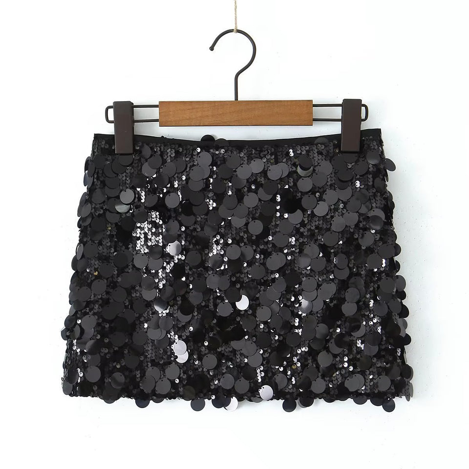 Paljettkjol i minimodell med glitter