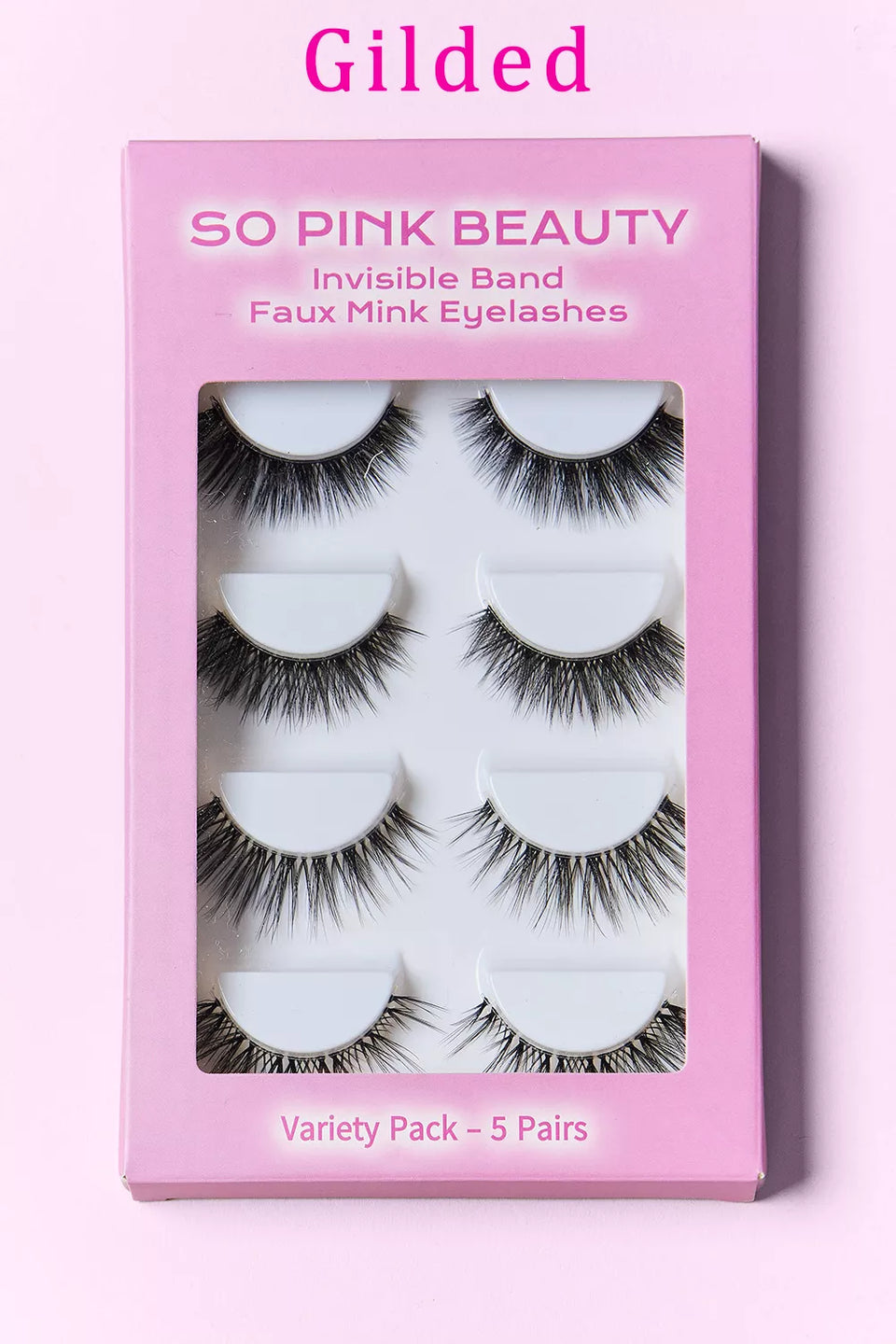 SO PINK BEAUTY Faux Mink Eyelashes Variety Pack – 5 Pairs