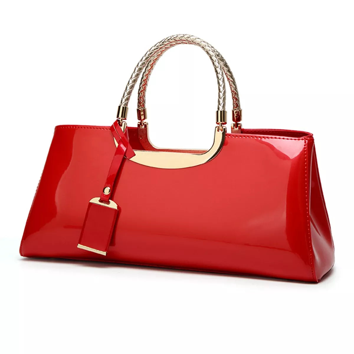 Patent Leather Handbag with Top Handle