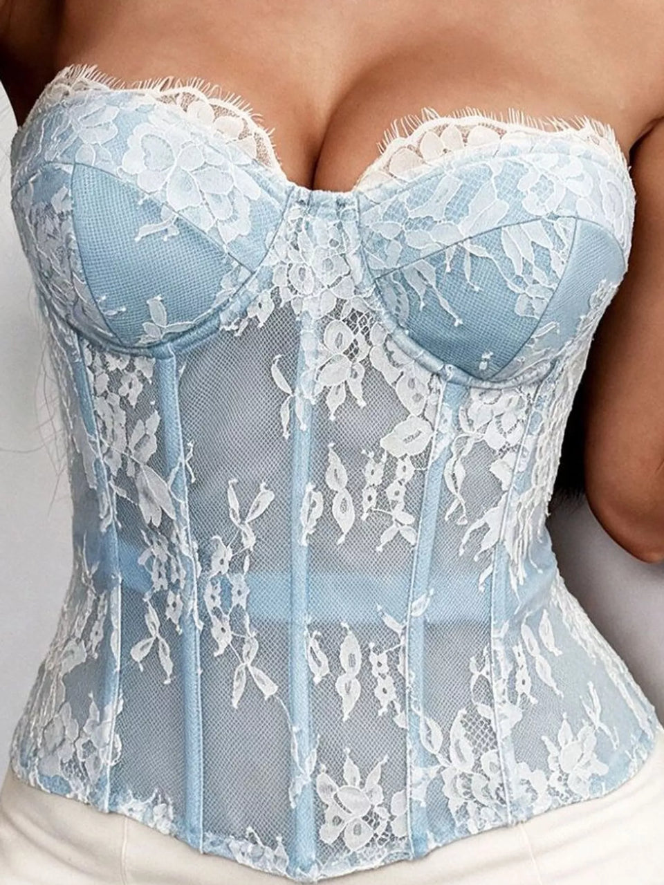 Lace Corset Tube Top
