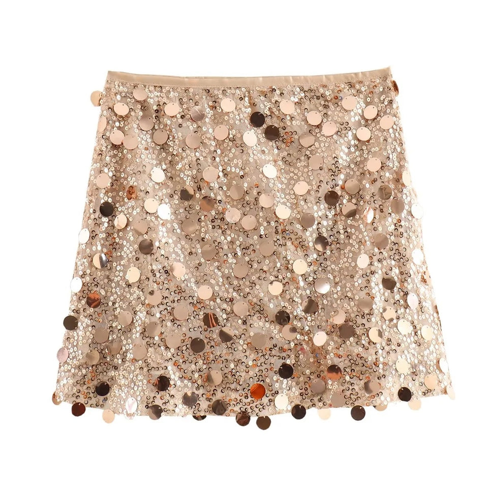 Paljettkjol i minimodell med glitter