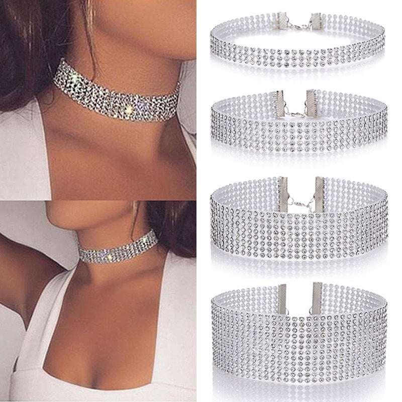 Choker med glittrande strass