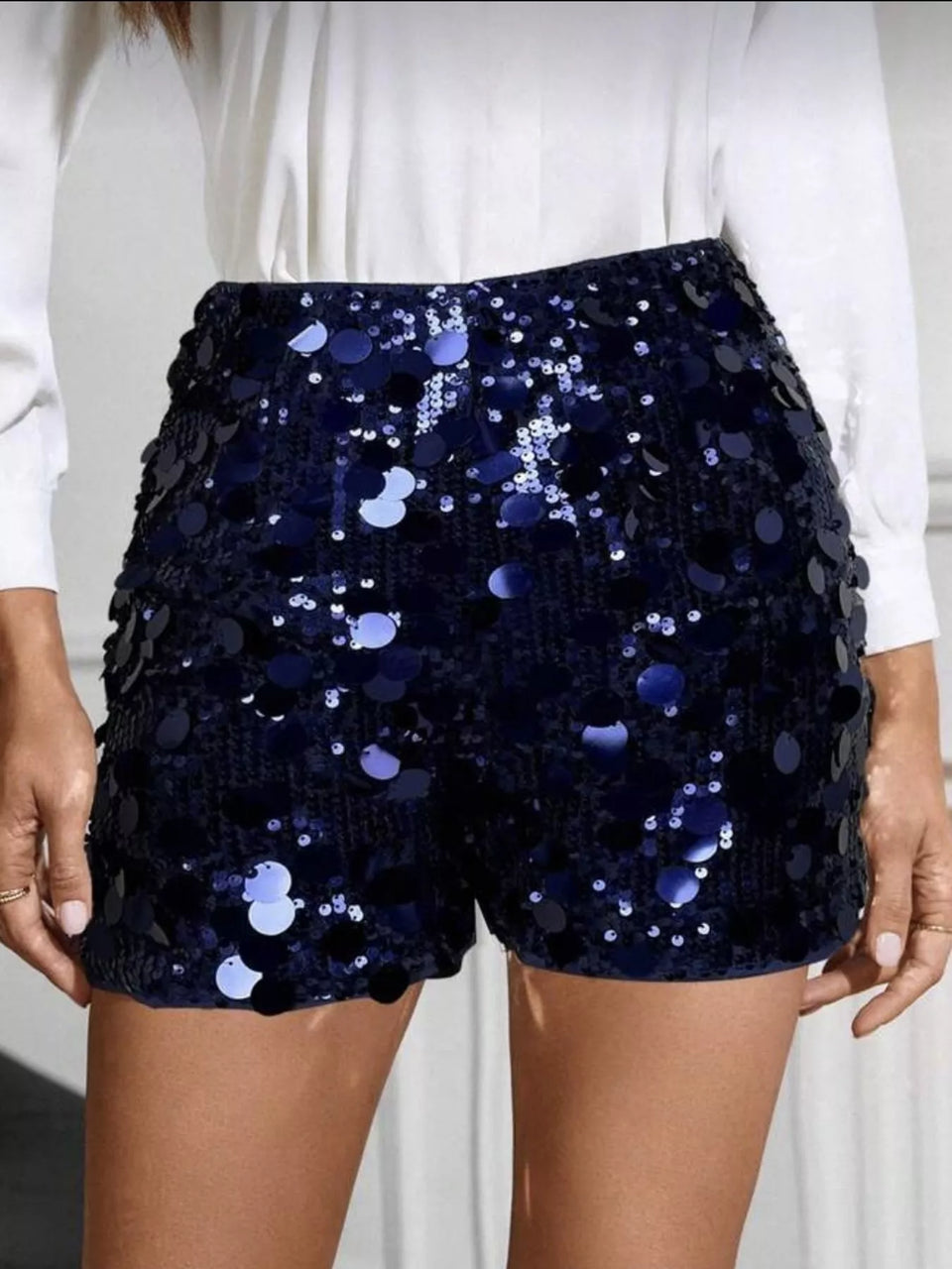 High-Waisted Sequin Shorts