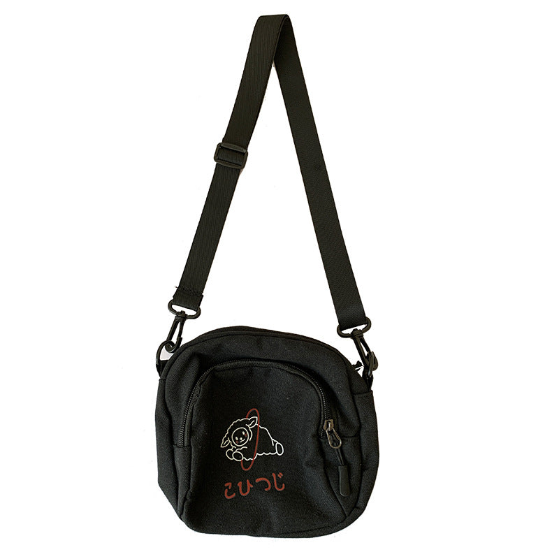 Söt canvas-väska crossbody för skolan