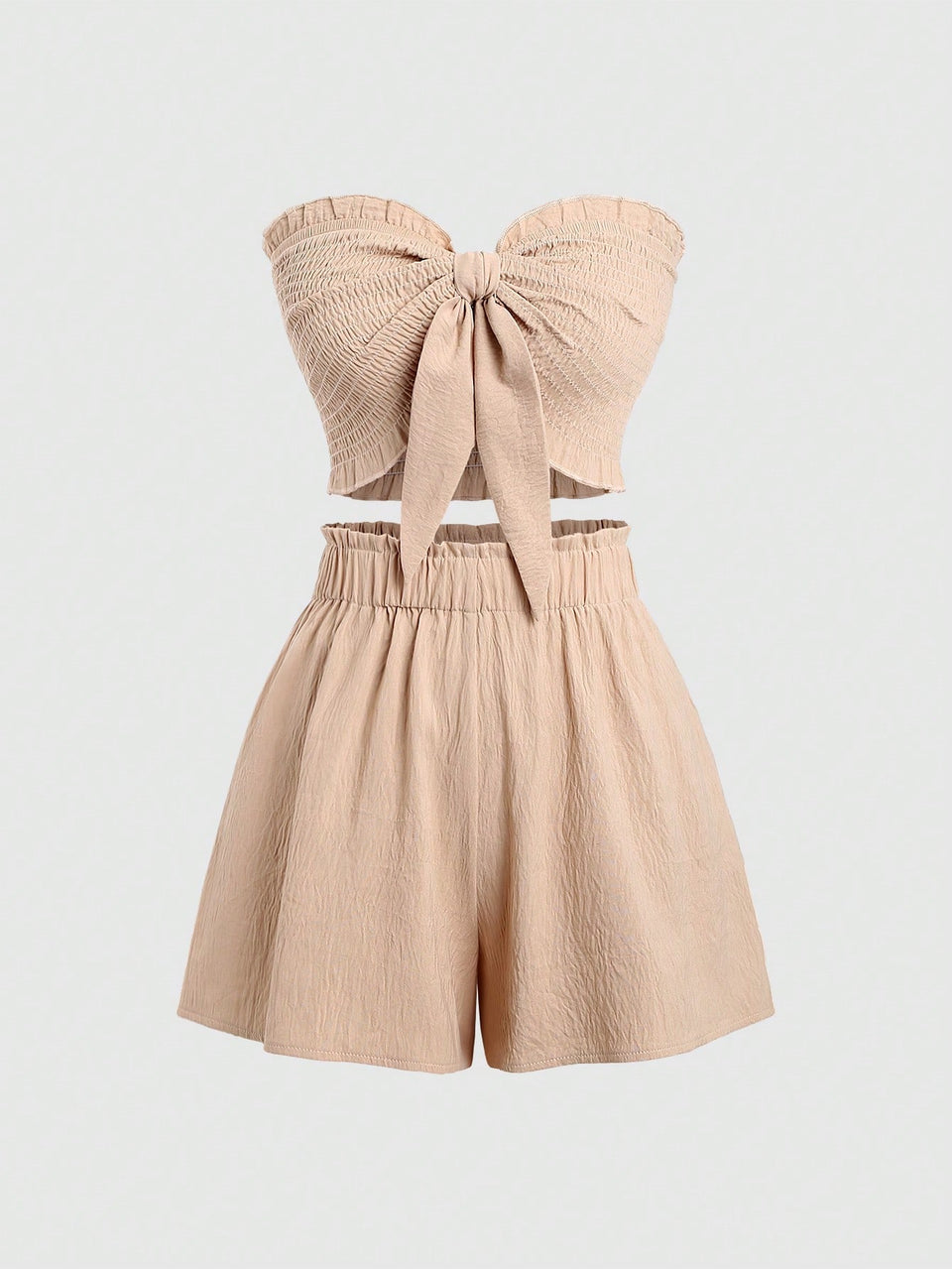 Set med knuten bandeautopp och vida shorts