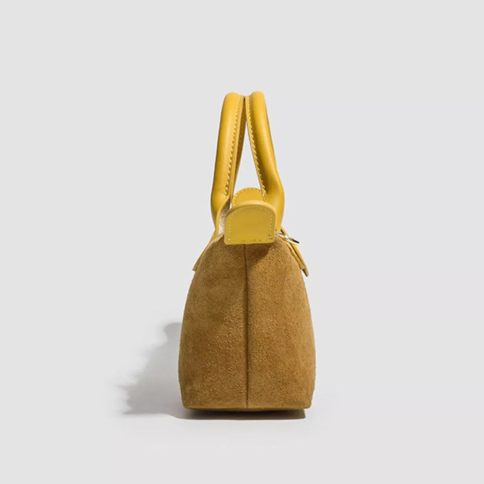 Stylish Two-Tone Suede Crossbody Bag