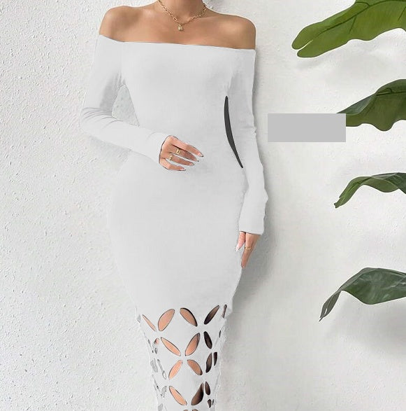 Off shoulder-maxiklänning med cut-out-detaljer