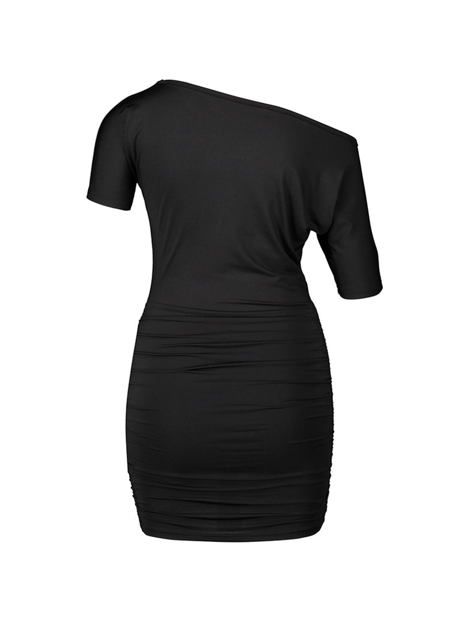 Off shoulder-klänning med draperad kjol
