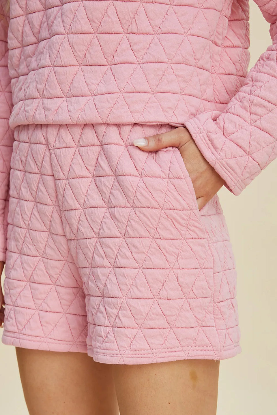 Double Take Textured Long Sleeve Top and Shorts Set