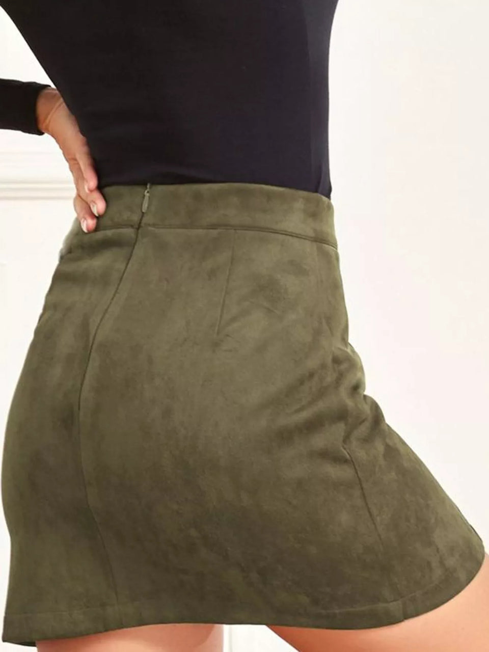 High-Waisted Slit Skirt